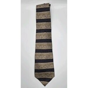 Vtg Stafford Executive Black Brown 100% Imported Silk Men's Neck Tie Made In USA